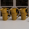 Manhattan Comfort Coup 6 Mugs (11.16 oz.) in Yellow AM94-0490